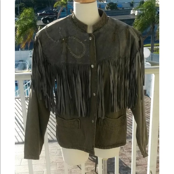 Della sport NWT loehmann fringe jacket L hippie - Picture 2 of 8